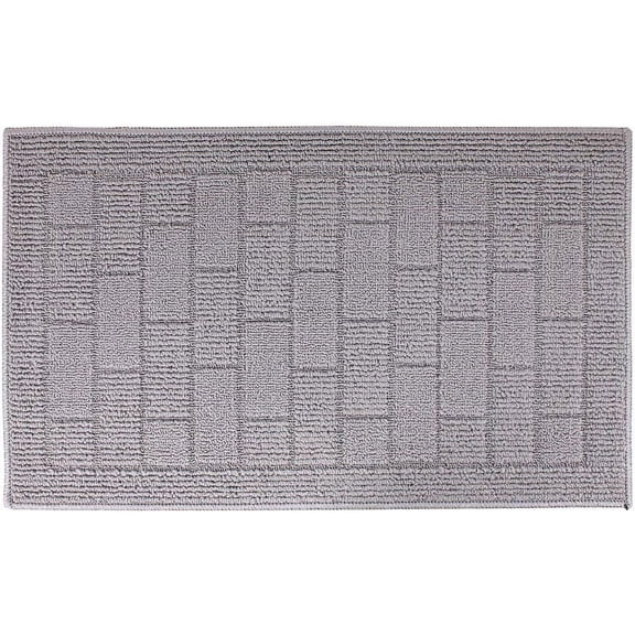 Front Door Mat Non-Slip Doormat Low Profile Entrance Mats Absorbent Floor Mat Mud Dirt Trapper Indoor Outdoor Welcome Rug for Patio Entry Entryway House (Grey)