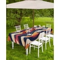 thumbnail image 4 of Fsddascl Geometric Red Orange Blue Outdoor Tablecloth - 60x102 Inch Rectangle Dining Table Cover, Modern Color Block Waterproof Outdoor Table Cloth with Umbrella Hole & Zipper for Picnic/Patio/Party, 4 of 7