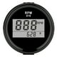thumbnail image 2 of Tacómetro de 0 a 9990 RPM, IP67, resistente al agua, retroiluminación roja, pantalla LCD de 52 mm/2 pulgadas, 9 a 32 V, esfera negra, cubierta negra, 2 of 14