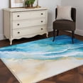 thumbnail image 3 of 3'x5' Area Rugs, Blue Coastal Beach Indoor Outdoor Area Rug for Living Room Bedroom, Summer Nautical Ocean Beige Washable Bathroom Rugs Kitchen Floor Carpet Mats Home Decor Aesthetic, 3 of 8