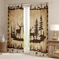 thumbnail image 2 of 2 Panels,((38Wx54L)) Deer Curtains,Rustic Cabin Darkening Curtains,Farmhouse Country Antique Elk Moose Wildlife Window Curtains Drapes,Vintage Hunting Camping Tree Woodland Window Treatments, 2 of 5