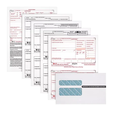 TOPS 2023 W-2 Tax Form Kit 4-Part Copy A B C D 50/Pack (LW2425Q)