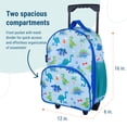 thumbnail image 2 of Wildkin Kids Rolling Luggage for Boys & Girls, Perfect for School & Overnight Travel, Carry-On Size (Dinosaur Land Blue), 2 of 7
