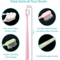 thumbnail image 2 of 1 Pack Ultra-Fine Soft Toothbrush,Toothbrush with Raised Particles on The Back,Toothbrush with Flat Handle,Toothbrush with 20000 Soft Bristles,Toothbrush for Sensitive Gums and Teeth (Pink), 2 of 7