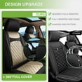 thumbnail image 5 of AOMSAZTO Car Seat Covers Full Set Fit for Hyundai Santa Fe 2007-2024 2025: 5 Seat Auto Interior Accessories, Ice Silk - Faux Leather Breathable Vehical Car Seat Protector(Black&Beige), 5 of 7