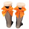 thumbnail image 2 of Chaussettes Résille pour Femmes Chaussettes Hautes en Maille Bas de Mode avec Noeud en Satin, 2 of 3