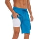 thumbnail image 2 of Xishao Traje de Baño Hombre 2 in 1 con Licra Shorts 7" para Playa Pantalones Cortos Deportivos con Bolsillos Casual para Exterior Natación azul 34 azul 34 Xishao ropa, 2 of 2