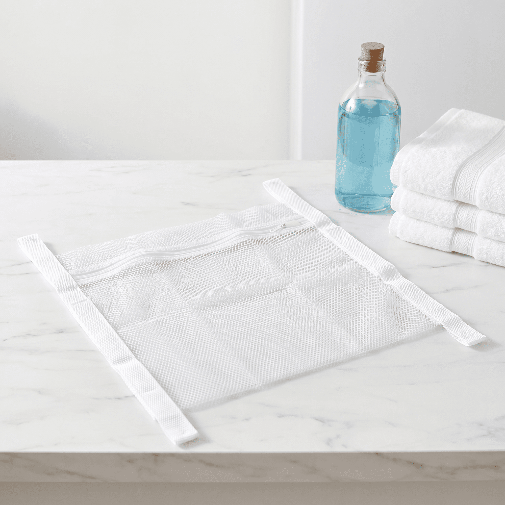 Unique Bargains Durable Polyester Laundry Shoe Bag for Washing Machine White 15.7"x15.7"