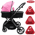 thumbnail image 2 of Carriola para Bebé  Asiento Reversible Convertible a Bambineto Plegable Ruedas de Goma Cinturón Apta a partir de 0 Meses - Rosa, 2 of 3