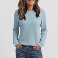 thumbnail image 2 of Stamzod Tops for Women Trendy Crew Neck Long Sleeve Knitted Shirts Fall Fashion Dressy Casual Blouses, 2 of 6