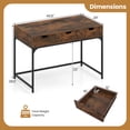 thumbnail image 3 of Costway Office Desk with Power Outlets,43.5" Modern Writing Desk with Hidden Compartment Rustic Brown, 3 of 10