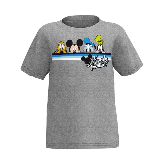 Disney Mickey & Friends Family Vacation Toddler Shirt, 2T-4T (Unisex)