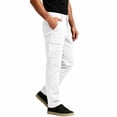 thumbnail image 2 of Lmueinov Multi Pocket Cargo Pants for Men Plus Size Button Elastic Waist Straight Leg Trousers Hiking Casual Work Outdoor Outfits S-3XL, 2 of 6