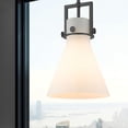 thumbnail image 3 of Innovations Lighting  Newton Cone - 1 Light 10" Stem Hung Pendant Matte Black/Plated Smoke, 3 of 4