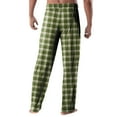 thumbnail image 5 of Zimjoy Green Pajama Pants Men Lightweight Elastic Waist Comfy Flannel Pajama Bottoms Soft Loose Warm Plaid Pajama Pant Drawstring Casual Sleep Bottom with Pockets, Army Green L, 5 of 5