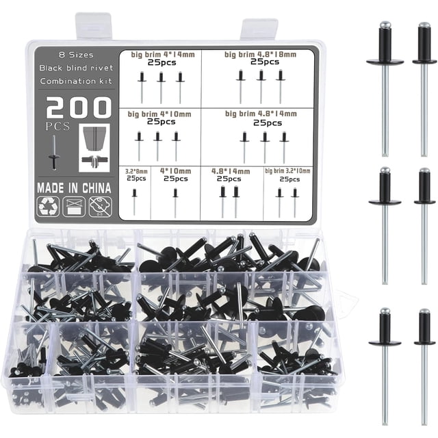 Professional Grade Aluminum Blind Rivets, Pop Rivets Assortment Kit for Reliable Sheet Metal Work