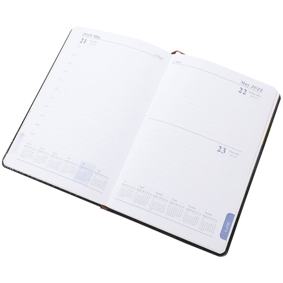 FUTUREORYY Black Daily Planner Notebook for Home Use Lightweight Paper Agenda Notepad 2024