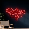thumbnail image 2 of Handmadetneonsign Believe Neon Sign, Custom Merry Christmas Led Sign, Personalized Christmas Neon, 2 of 5