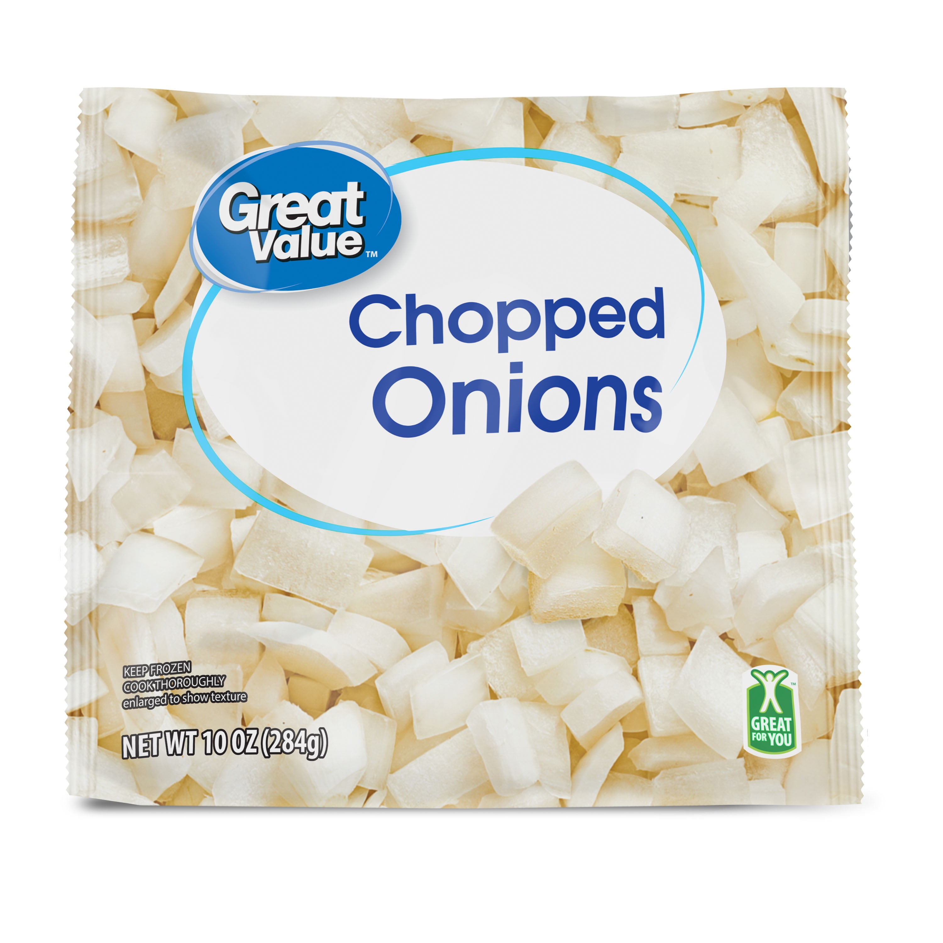 Great Value Chopped Onions, Frozen Onions, 10 oz Bag