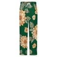 thumbnail image 5 of Floral Green Background Pattern Winter Female Pants Flannel High Waist Women Pants Lady Warm Straight Leg Plush Trousers, 5 of 7