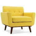 thumbnail image 2 of BELLEZE Isaiah Mid-Century Upholstered Fabric Accent Arm Chair Low-Back w/ Wooden Leg, Yellow, 2 of 6