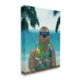 thumbnail image 3 of Stupell Industries Humorous Tropical Vacation Sloth Sunglasses Floral Shirt Canvas Wall Art, 16 x 20, Design by Barruf, 3 of 5