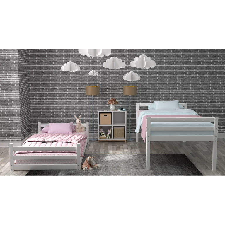 Campbell Wood Twin over Twin Floor Convertible Bunk Bed Campbell Wood Twin over Twin Floor Convertible Bunk Bed