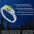 thumbnail image 2 of Gem Stone King 1.92 Ct Oval Green Peridot Sky Blue Topaz 925 Sterling Silver Ring (Size 5), 2 of 6
