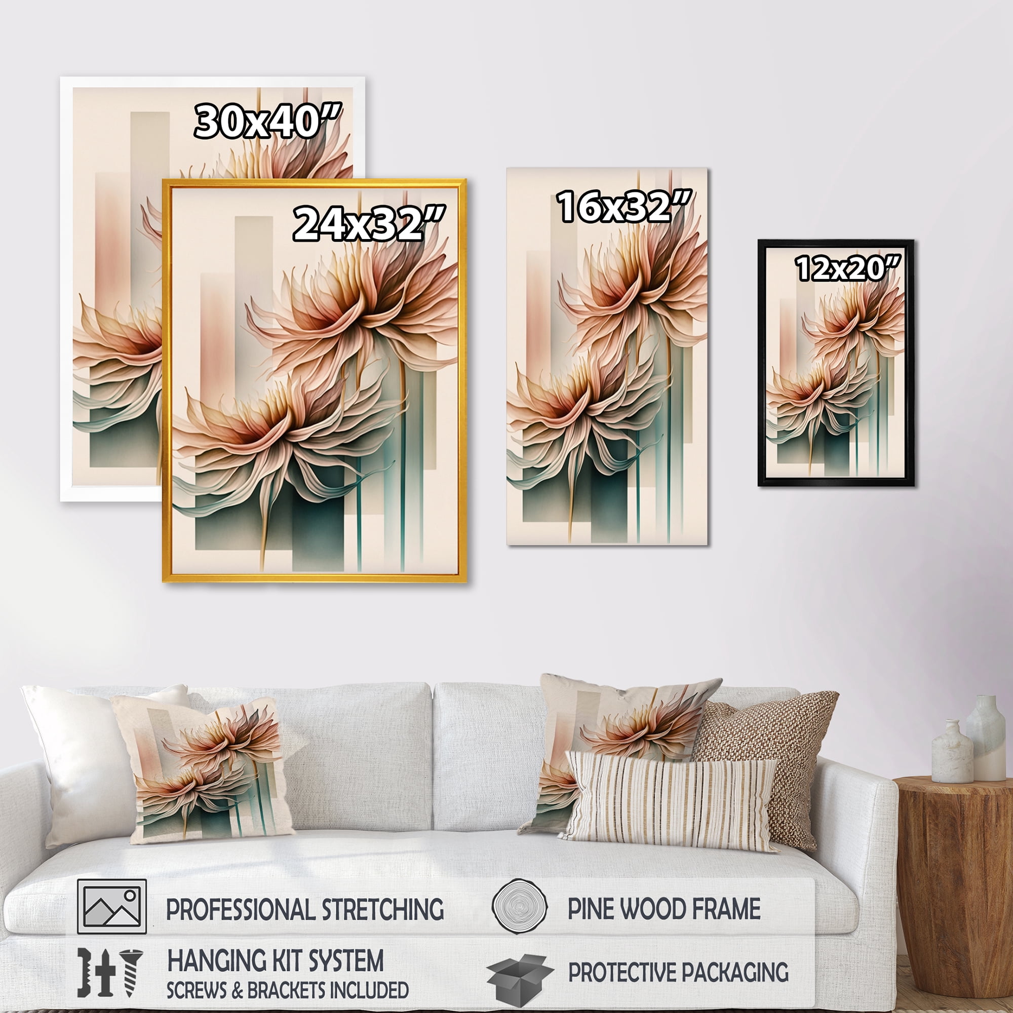 Designart Hyperrealistic Dahlia Flowers IV Canvas Wall Art