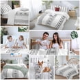 thumbnail image 6 of Black Geometric Bedding 3 Piece Duvet Cover Set Queen Size, Boho Lines White Modern Abstract Art Soft Microfiber Comforter Cover with Zipper Closure & Pillowcases, Wrinkle & FadeResistant Quilt Cover, 6 of 9
