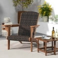 thumbnail image 2 of Costway Patio Adirondack Chair with Rattan Padded Seat Wide Armrests & Hidden Cupholder Brown, 2 of 9
