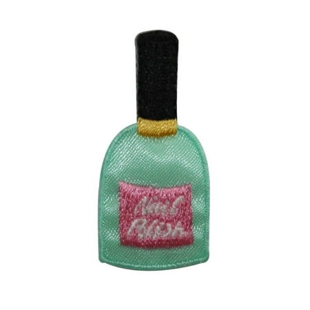 ID 7794 Green Nail Polish Patch Bottle Make Up Paint Embroidered IronOn