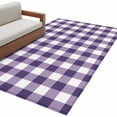thumbnail image 2 of Purple Checkered Runner Rug 2.7x5 FT, Non Slip Entryway Carpet, Farmhouse Buffalo Plaid Washable Soft Floor Carpet Entrance Mat Non-Shedding Throw Rug for Hallway Laundry Room Bedside, 2 of 9