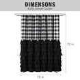 thumbnail image 5 of Farmhouse Shower Curtain Black and White Buffalo Plaid Pattern Fabric with Buttons & Black Ruffles 72"x72", 5 of 7