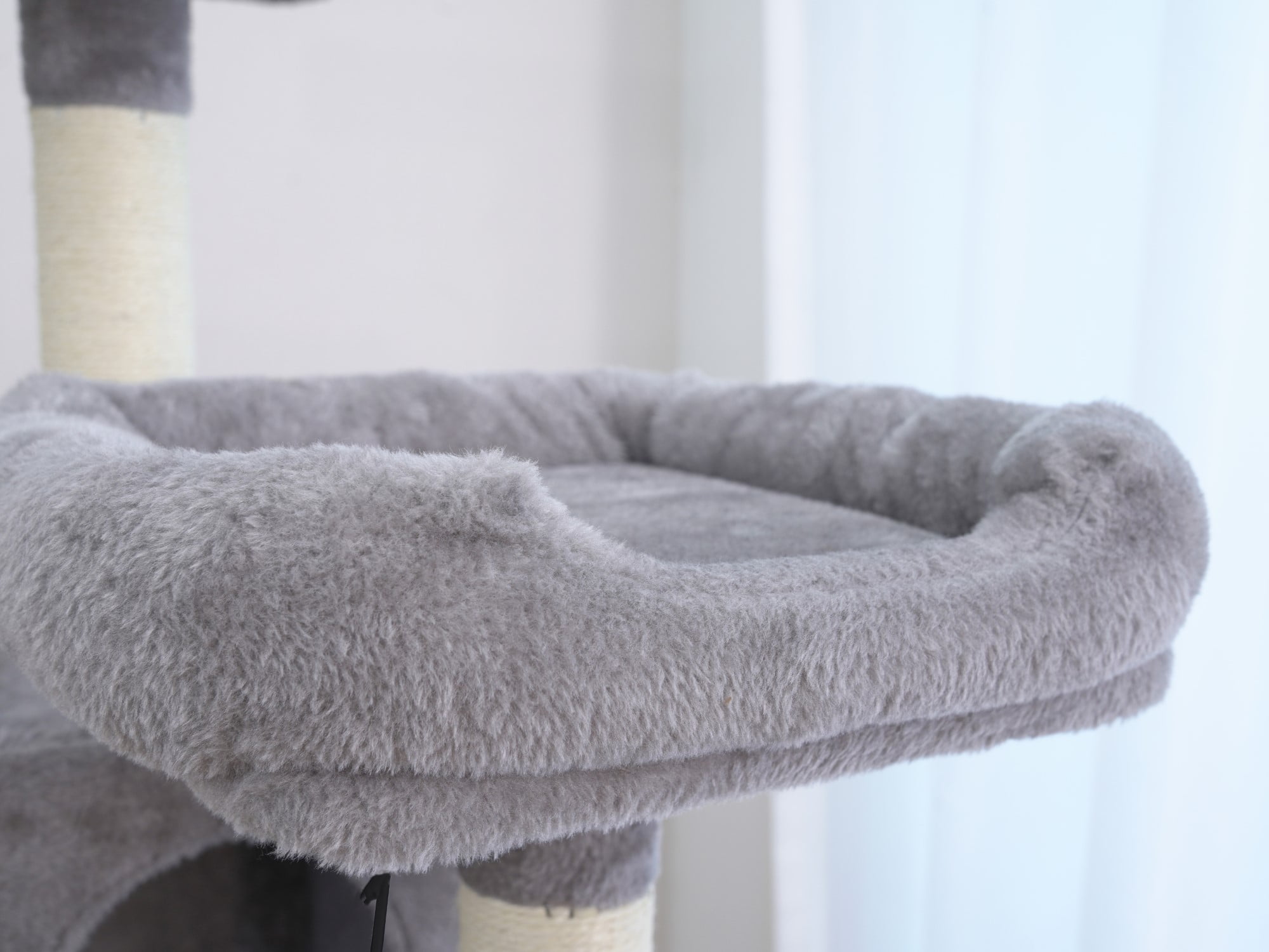Vibrant Life Heavy Duty 7-Level 67" Cat Tree with Scratch Ramp, Hammock, and Two Condos, Light Gray