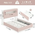 thumbnail image 3 of Homfa Full Size Velvet Upholstered Bed with LED Lights & 2 Drawers, Storage Headboard Platform Bed Frame with USB Ports & Outlets, Pink, 3 of 9