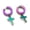 Purple, variant on Stainless Steel Cross Clip-on Earrings Hypoallergenic Gold Silver Purple Z342-Gold