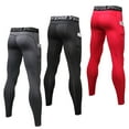 thumbnail image 2 of 3 Pack Men’s Compression Pants Quick Dry Sport Tights Baselayer, 2 of 8