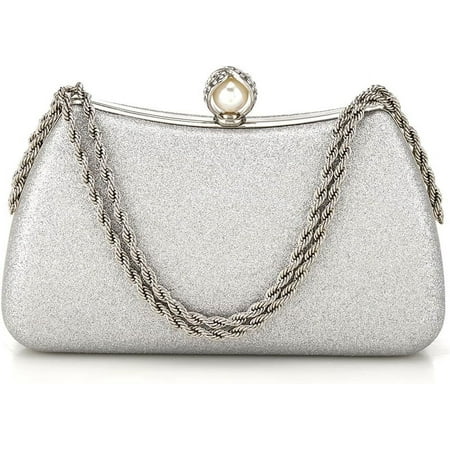 QIUYI Evening Clutch Bag for Women Glitter Shiny Dress Purse Wedding Bride Handbags Evening Clutches for Cocktail Party
