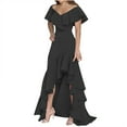 thumbnail image 1 of Vestidos Para Mujer Vestidos de Invitados de Boda Moda de Verano Sólido Causal Cuello en V Manga Corta Vestido Largo de Vacaciones Odeerbi ODB148284, 1 of 5