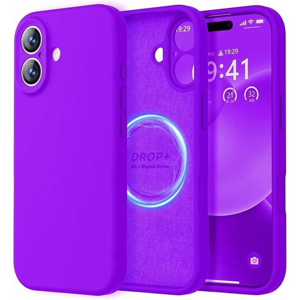 Funda de Silicona Premium, compatible con MagSafe, a Prueba de Golpes, para iPhone 17 6.3", Morado Neón