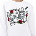 thumbnail image 3 of Women's G-III 4Her by Carl Banks White San Antonio Spurs Roses Fleece Tri-Blend Sweatshirt, 3 of 3