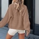 thumbnail image 4 of Suéter de mujer con cuello redondo y cremallera, cárdigan de punto holgado, chaqueta de manga larga, suéter, chaqueta, abrigo para mujer, 4 of 4