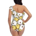 thumbnail image 6 of Yiaed Cartoon Chicken Print Women One Piece Swimsuits Tummy Control One Shoulder Bathing Suits Pattern Ruffle Swimwear-Large, 6 of 8