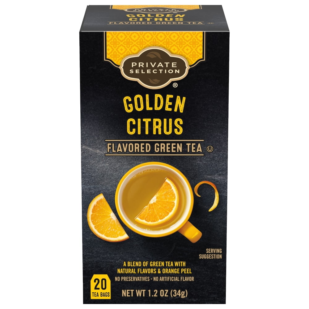 Private Selection Golden Citrus Green Tea Bags 20 ct / 1.2 oz - 5 Pack