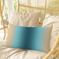 thumbnail image 4 of Turquoise Yellow Ombre Pillow Covers, Linen Long Throw Pillow Case, Farmhouse Modern Gradient Art Holiday Pillow Protector Decorative Cushion Cover for Living Room/Bedroom 12" x 20", 4 of 8