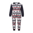 thumbnail image 2 of PENGXIANG Noël Famille Correspondant Impression Fermeture Éclair Parent-Enfant à Capuche une Pièce Pyjama, 2 of 6
