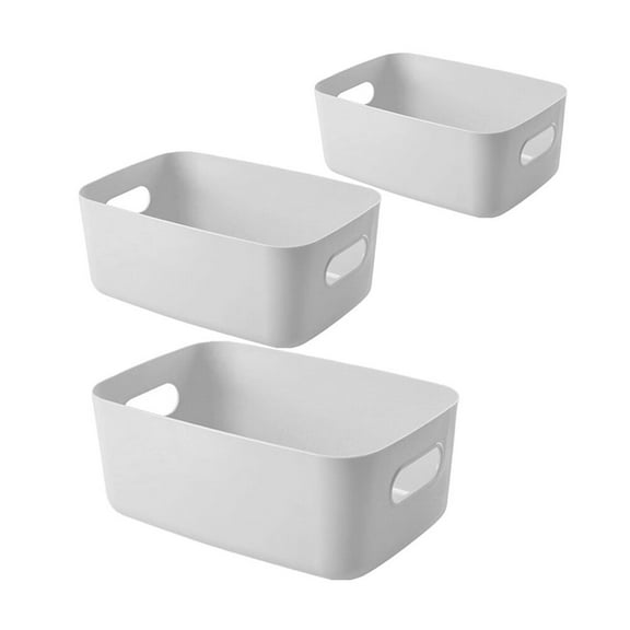 WHAMVOX  Storage Box Three-Piece Set Organizing Containers for Food Grey