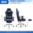 thumbnail image 6 of edx Ergonomic Video Gaming Chair High Back Office Chair with Lumbar Support and Adjustable Armrests Footrest Swivel Racing Chair, Black Bule, 6 of 9