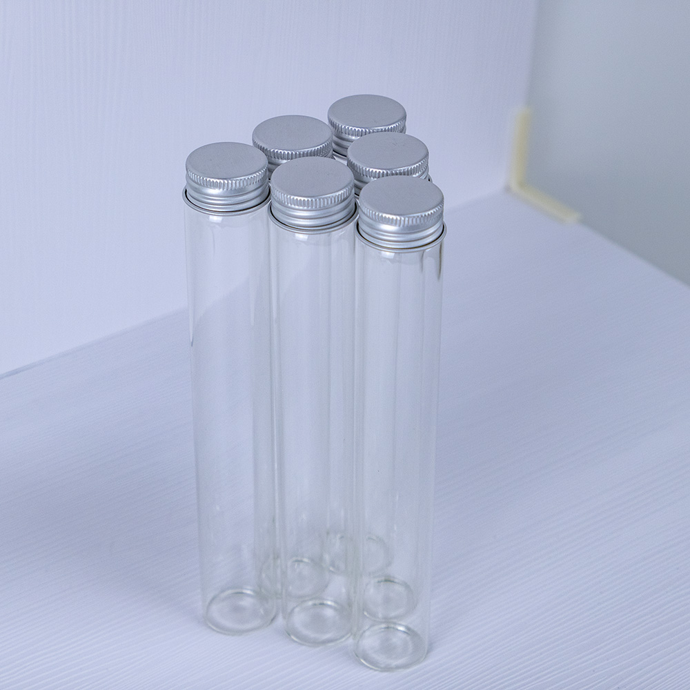 Transparent Bottle with Aluminum Cover 110ml Glass Jars Idea for Wedding Small Wishing Bottles Wholesale 6pcs